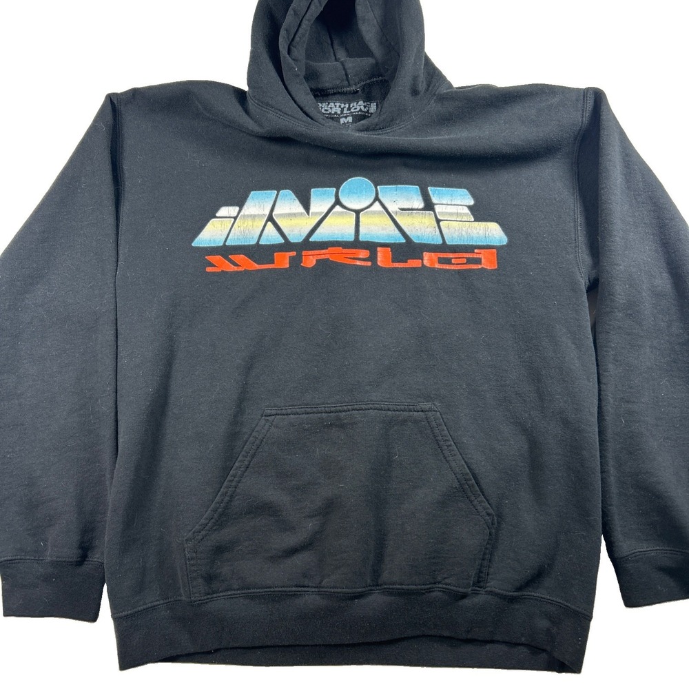Juice WRLD 999 Globe Graphic Black Hoodie Pullover Men's Size M